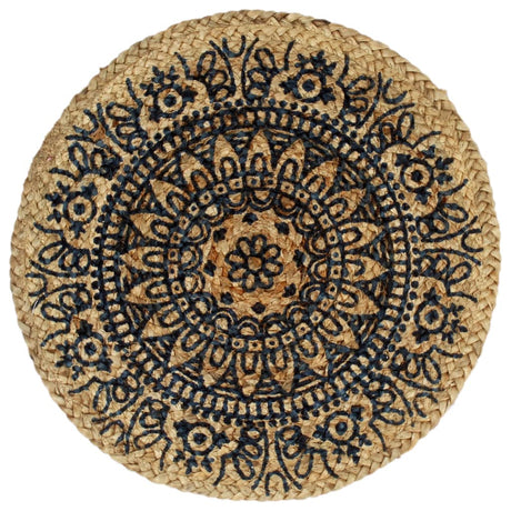 Vidaxl Placemats 6 Sts autour de 38 cm de jute bleu foncé