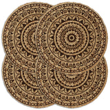 Vidaxl Placemats 4 Sts Round 38 cm Jute Brun foncé