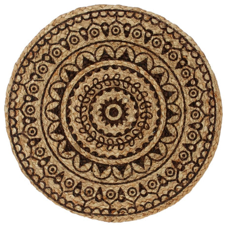 Vidaxl Placemats 4 Sts Round 38 cm Jute Brun foncé