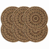 Vidaxl Placemats 6 Sts Round 38 cm Jute Dark Brown