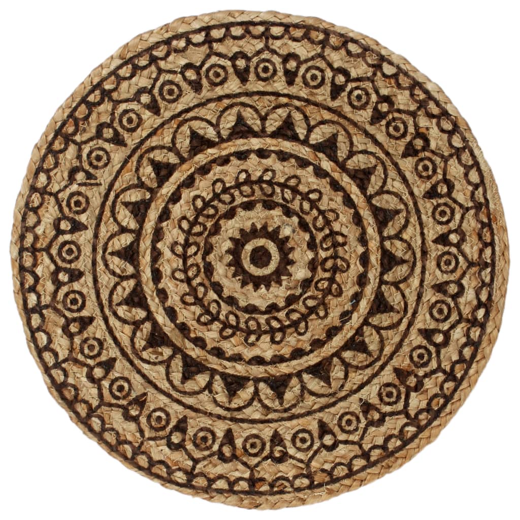 Vidaxl Placemats 6 Sts Round 38 cm Jute Dark Brown
