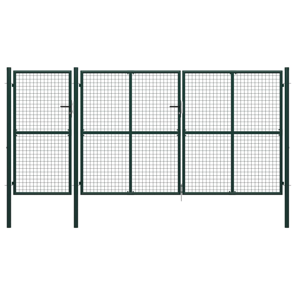 Vidaxl port 400x150 cm steel green