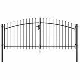 VidaXL portail de clôture double porte avec dessus de lances 300x150 cm