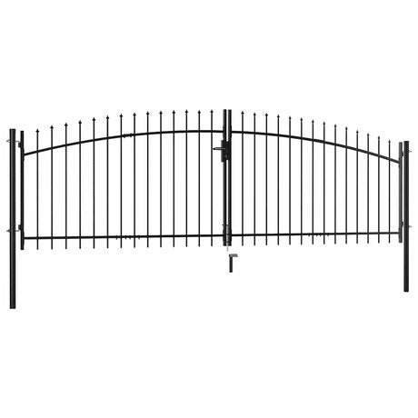 VidaXL portail de clôture double porte avec dessus de lances 400x150 cm