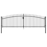 VidaXL portail de clôture double porte avec dessus de lances 400x150 cm