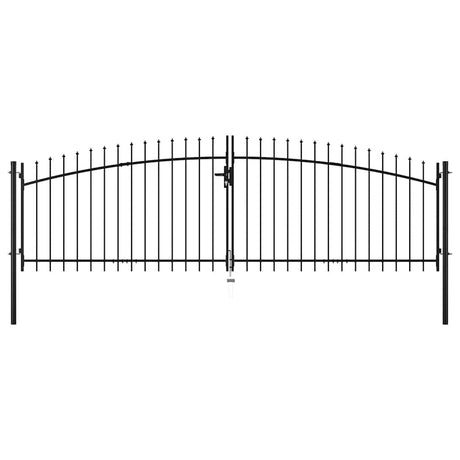 VidaXL portail de clôture double porte avec dessus de lances 400x150 cm