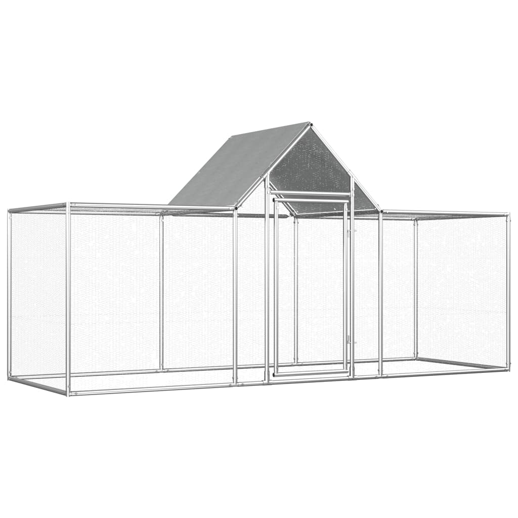 Vidaxl Chicken run 3x1x1.5 m galvanized steel