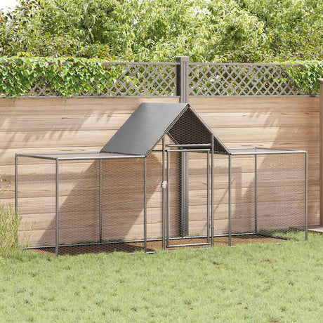 Vidaxl Chicken run 3x1x1.5 m galvanized steel
