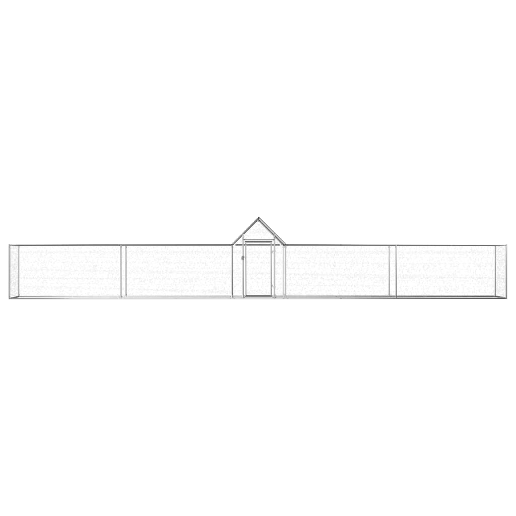 Vidaxl Chicken Run 9x1x1,5 m Galvanisé en acier