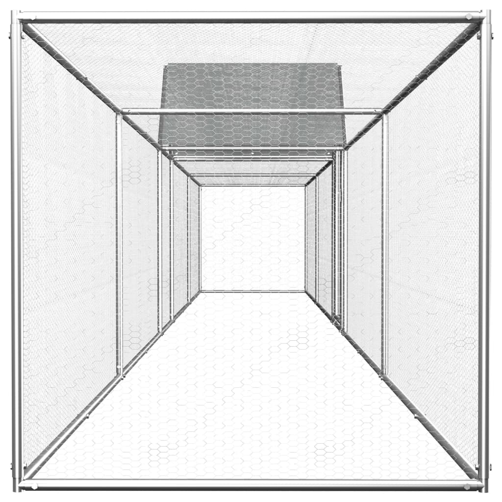 Vidaxl Chicken Run 9x1x1,5 m Galvanisé en acier