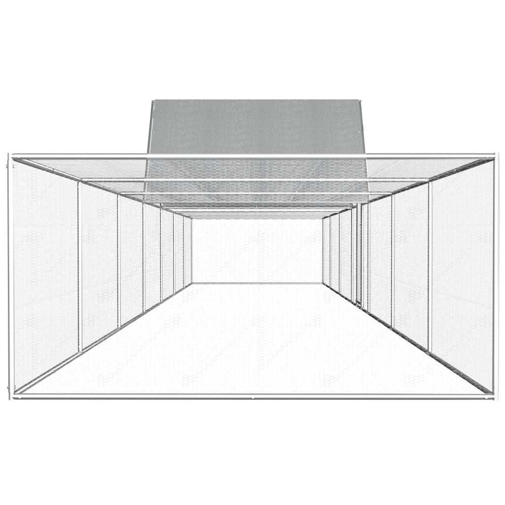 Vidaxl Chicken Run 14x2x2 M Galvanized Steel