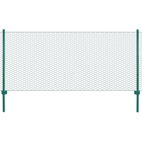 Vidaxl Fet Fet avec poteaux 25x0,5 m en acier vert