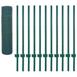 Vidaxl Wire mesh fet with posts 25x0.5 m steel green