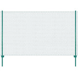 Vidaxl Wire mesh fet with posts 25x1.5 m steel green