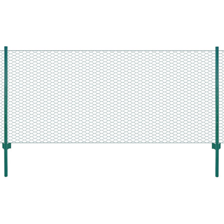 Vidaxl Fet Fet avec poteaux 25x0,5 m en acier vert