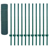 Vidaxl Fet Fet avec poteaux 25x0,5 m en acier vert