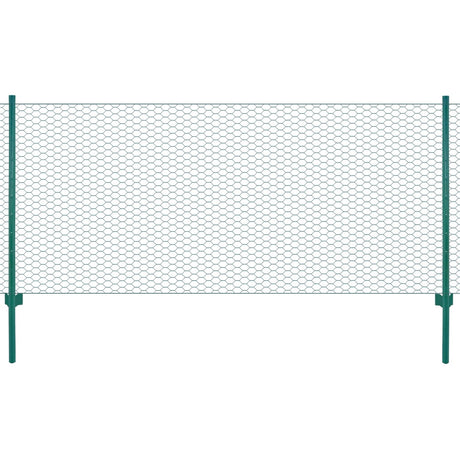 FET de maille filaire Vidaxl avec poteaux 25x1 m en acier vert