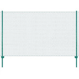 Vidaxl Fet Fet avec poteaux 25x1,5 m en acier vert