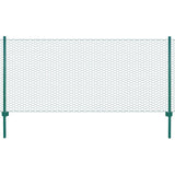 Vidaxl Fet Fet avec poteaux 25x0,5 m en acier vert