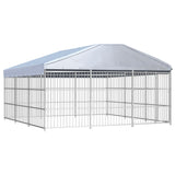 Vidaxl Dog Kennel per l'esterno con tetto 450x450x200 cm