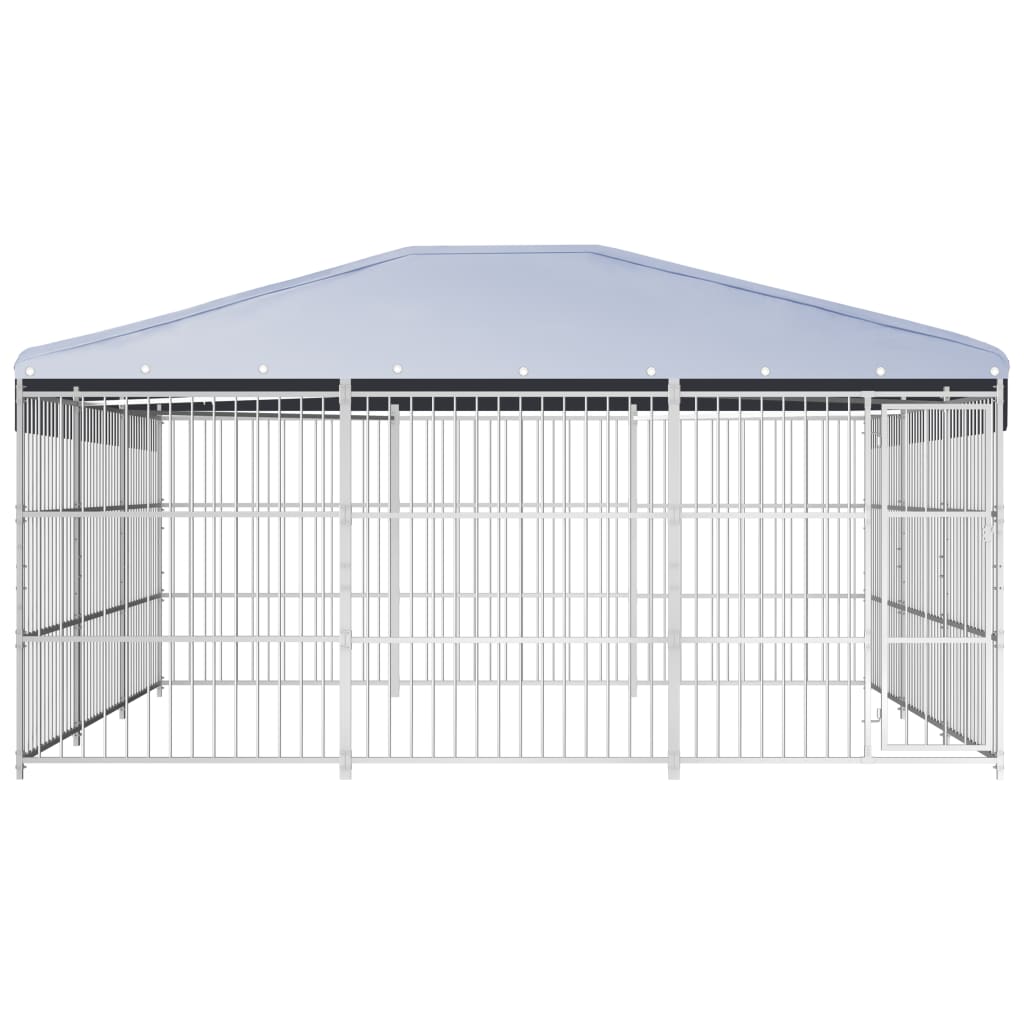 VidaXL Hondenkennel voor buiten met dak 450x450x200 cm