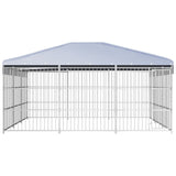 Vidaxl Chienne Kennel pour l'extérieur avec toit 450x450x200 cm