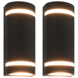 Vidaxl Lampes murales extérieures 2 PCS 35 W Black à moitié fini