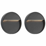 Vidaxl LED des lampes murales extérieures 2 pcs 3 W Round Black