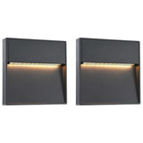 Vidaxl LED outdoor walls 2 pcs 3 W Square Black