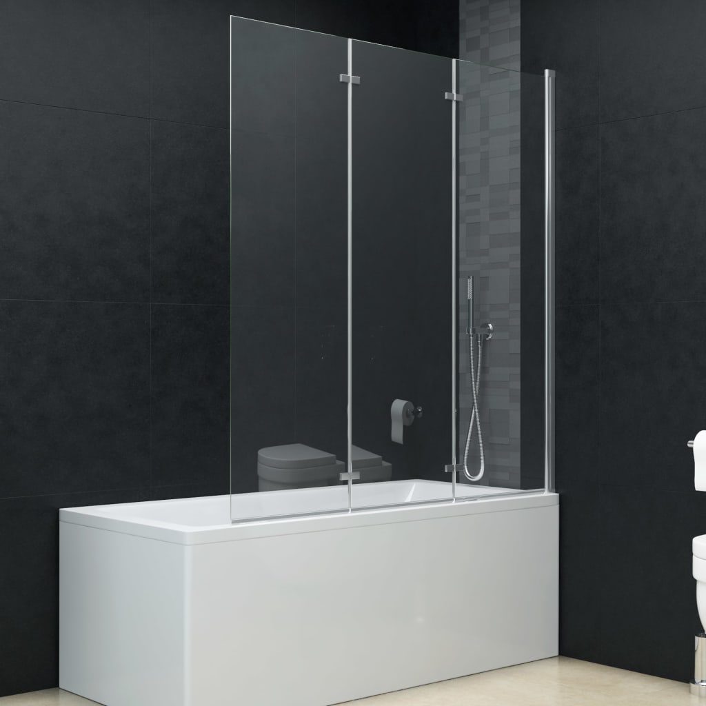 Enceinte de douche Vidaxl 3 panneaux 130x138 cm ESG