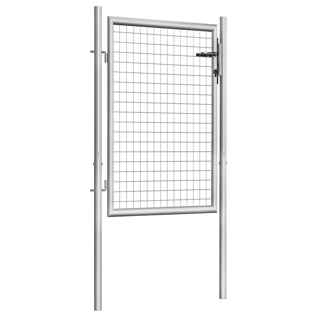 Vidaxl port 105x150 cm galvanized steel silver colored