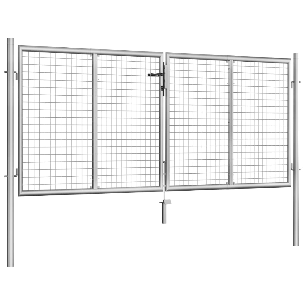 Vidaxl port 306x150 cm galvanized steel silver colored