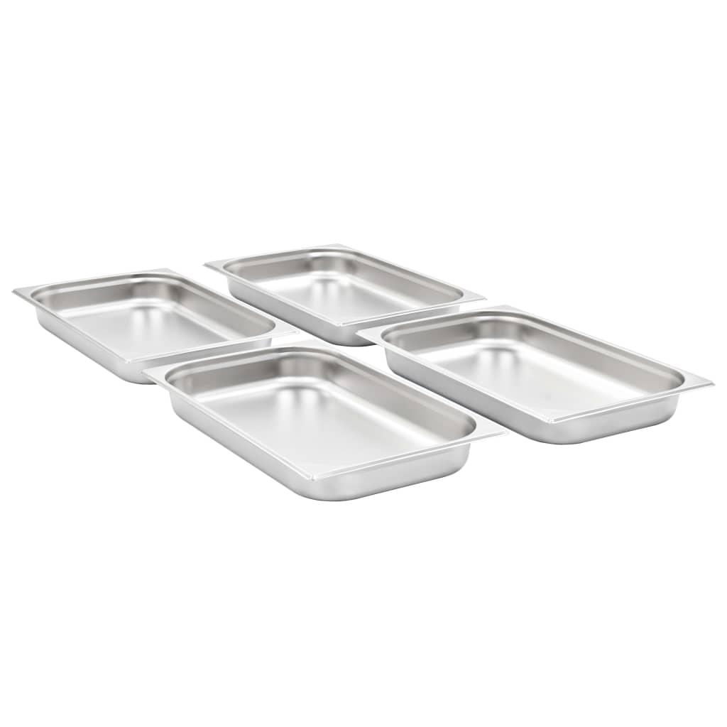 VIDAXL GASTRONORMBAKKEN 4 PCS GN 1 1 65 mm Edelstahl