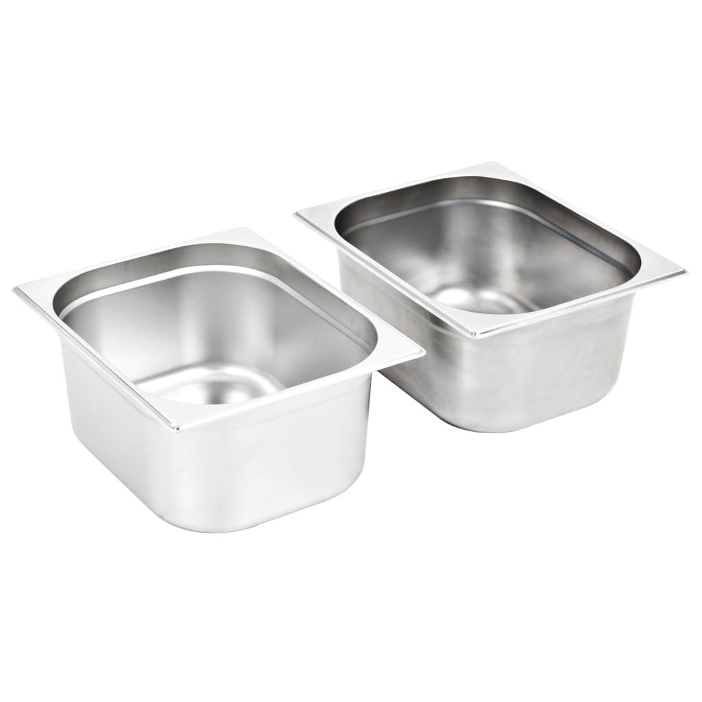 VidaXL Gastronormbakken 2 pc gn 1 2 150 mm stainless steel