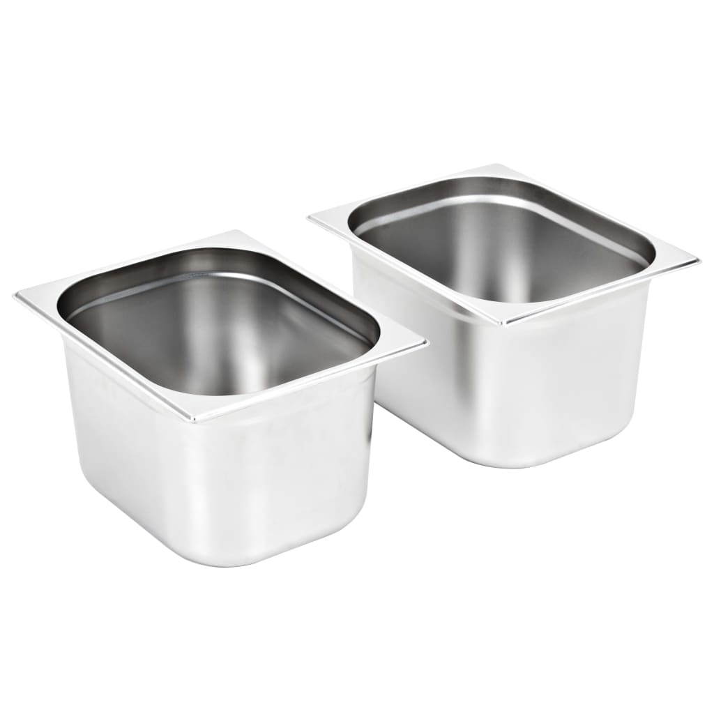 Vidaxx bacs gastronorm 2 pcs gn 1 2 200 mm inox