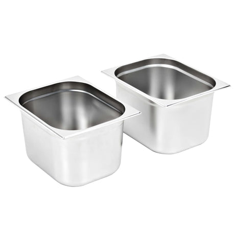 Vidaxx bacs gastronorm 2 pcs gn 1 2 200 mm inox