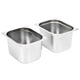 Vidaxl Gastronormbakken 2 PC GN 1 2 200 mm rustfritt stål