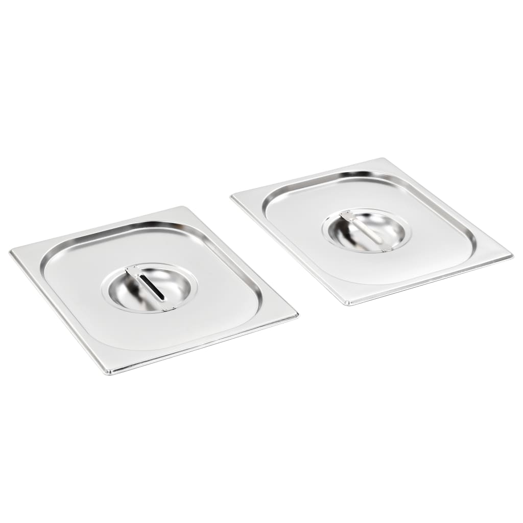 Couvercles Vidaxl 2 pcs pour GN 1 2 bols inox