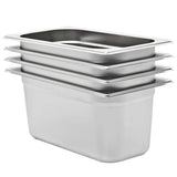 Vidaxl Gastronormbakken 4 PCS GN 1 3 150 mm en acier inoxydable