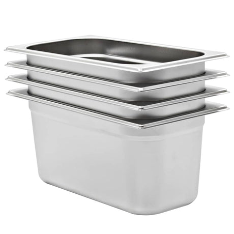 Vidaxl Gastronormbakken 4 PCS GN 1 3 150 mm en acier inoxydable