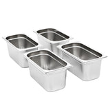 VIDAXL GASTRONORMBAKKEN 4 PCS GN 1 3 150 mm Edelstahl