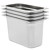 Vidaxl gastronormbakken 4 pcs gn 1 3 200 mm en acier inoxydable