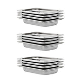 Vidaxl gastronormbakken 12 pc gn 1 4 40 mm en acier inoxydable
