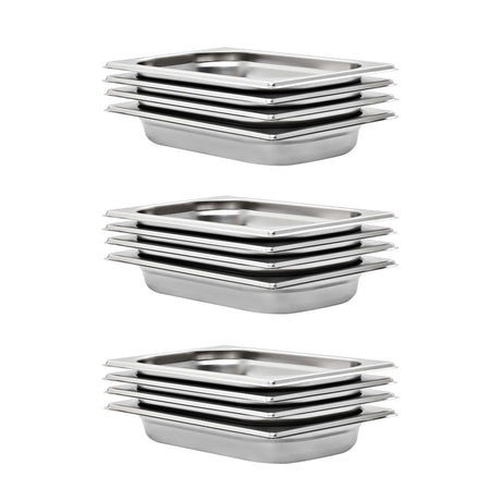 Vidaxl gastronormbakken 12 pc gn 1 4 40 mm en acier inoxydable