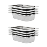 Vidaxl gastronormbakken 8 pc gn 1 4 65 mm en acier inoxydable