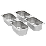 Vidaxl gastronormbakken 8 pc gn 1 4 100 mm en acier inoxydable