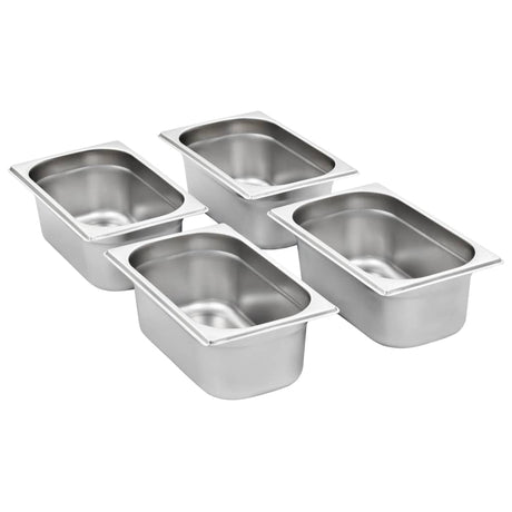 Vidaxl gastronormbakken 8 pc gn 1 4 100 mm en acier inoxydable