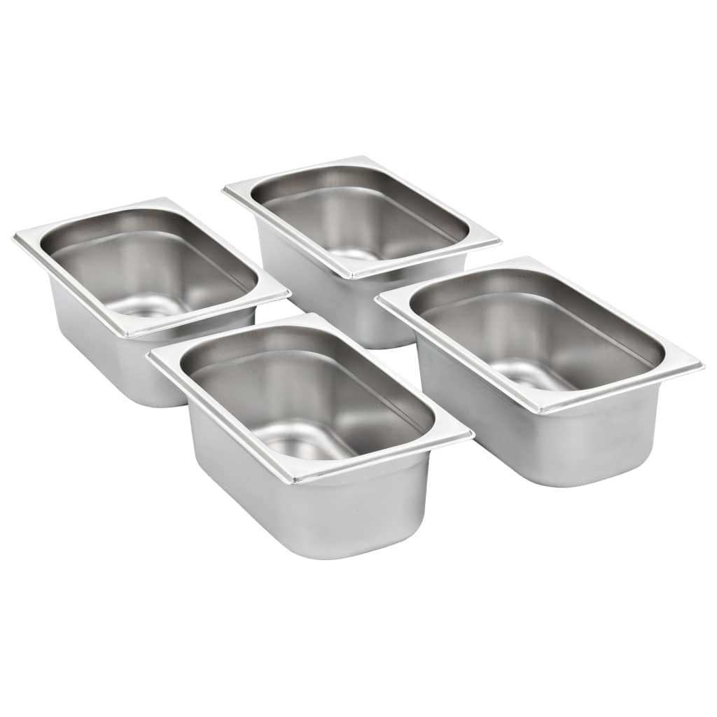 VIDAXL GASTRONORMBAKKEN 8 PC GN 1 4 100 mm Edelstahl