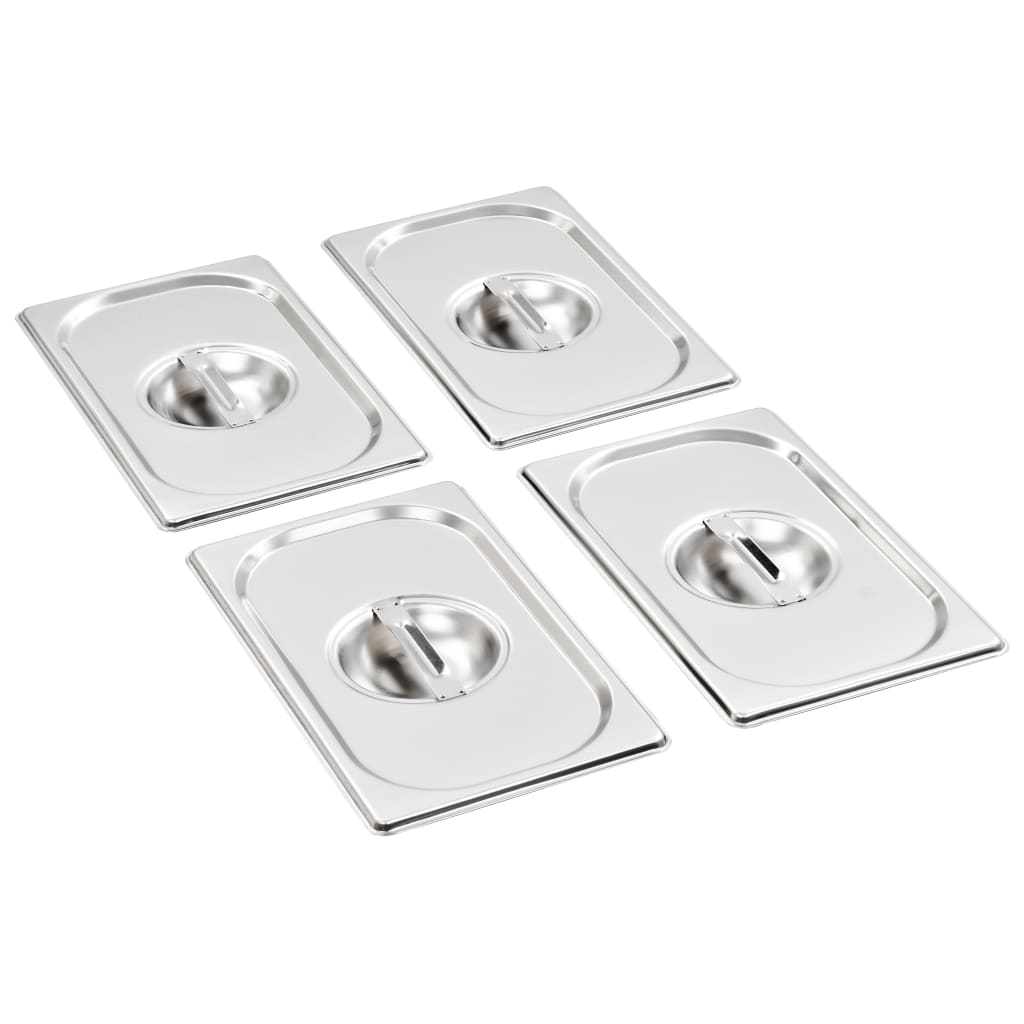 Couvercles Vidaxl 4 pcs pour GN 1 4 bols inox