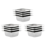 Vidaxl gastronormbakken 12 pc gn 1 6 65 mm en acier inoxydable